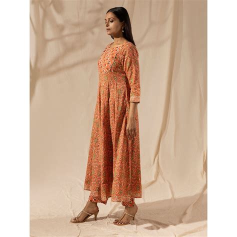 Likha Orange Salwar Suit Set Buy Likha Orange Salwar Suit Set Online