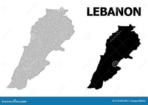 Vectorkaart Met Hoge Resolutie Van Het Veelhoekige Netwerk Van Libanese