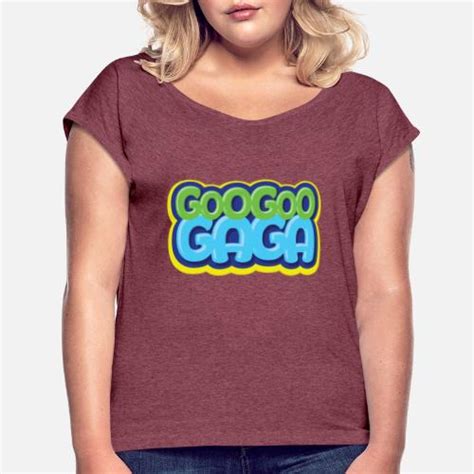 Goo Goo Gaga Logo Womens Rolled Sleeve T Shirt Spreadshirt