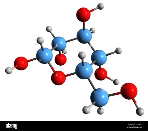 3D imagen de la glucosa fórmula esquelética estructura química