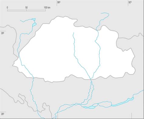 Bhoutan carte vierge Média Encyclopædia Universalis