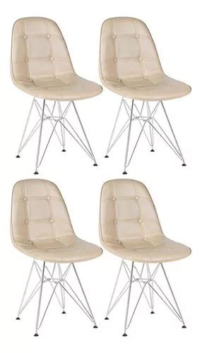 Kit Cadeiras Estofadas Charles Eames Eiffel Nude Mercadolivre