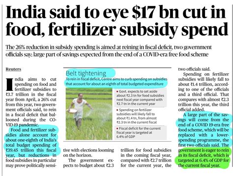 Ias Keeda On Twitter Rationalising Food And Fertilisers Subsidy