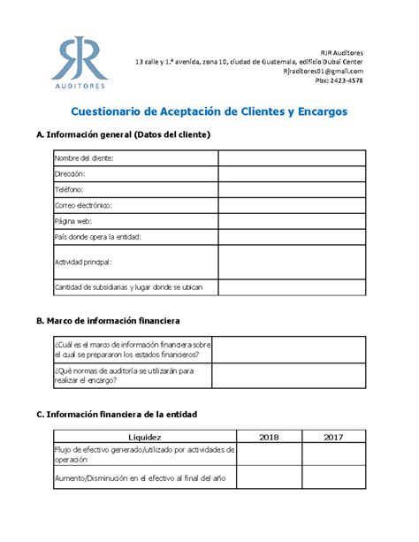 Cuestionario De Aceptaci N De Un Cliente Cuestionario De Aceptaci N