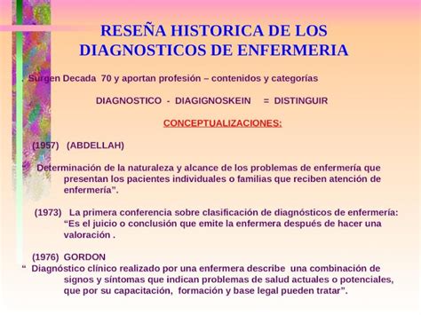 PPT RESEÑA HISTORICA DE LOS DIAGNOSTICOS DE ENFERMERIA Surgen Decada