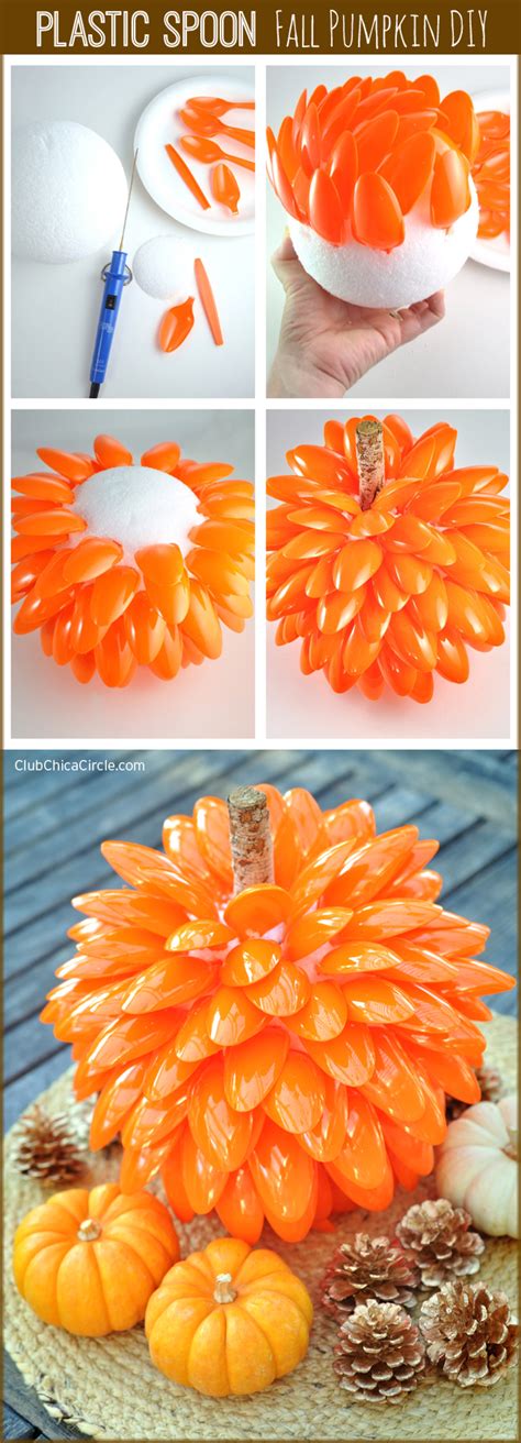 Plastic Spoon Pumpkin Craft for Fall | Club Chica Circle - where crafty ...