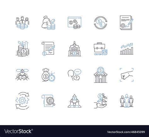 Trading Operation Line Icons Collection Royalty Free Vector