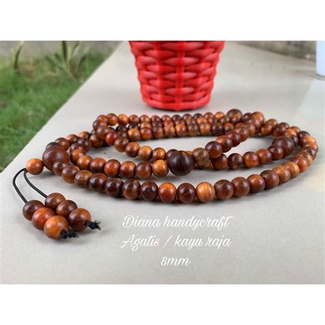 Raya 2024 KAYU Agatis Buddha Tasbih 8Mm King Wood 108Mm Prayer Beads