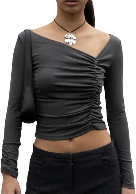 Linyooli Y2k Tops Coquette Tops Going Out Tops Off The Shoulder Long