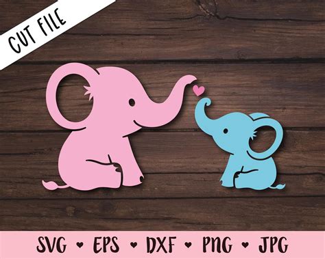 Mom Baby Elephant Svg Big Sister Little Brother Cut File Elephant Mama