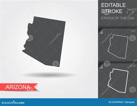 Gestileerde Kaart Van De Vs Staat Van De Vectorillustratie Van Arizona