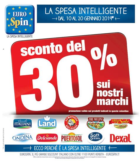 SP Eurospin Sconto Del 30 Sui Nostri Marchi Dal 10 Al 20 Gennaio