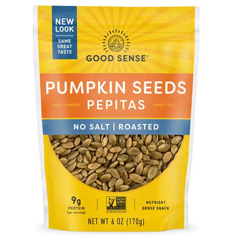 Good Sense Pumpkin Seeds Pepitas No Salt Roasted 6 Oz 170 G