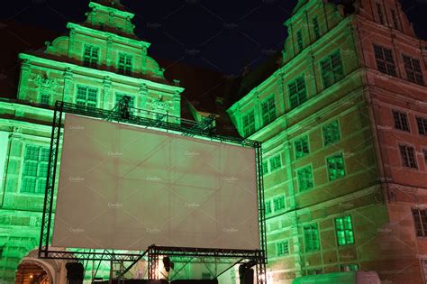 Large Outdoor Movie Projector Screen | Arts & Entertainment Stock ...