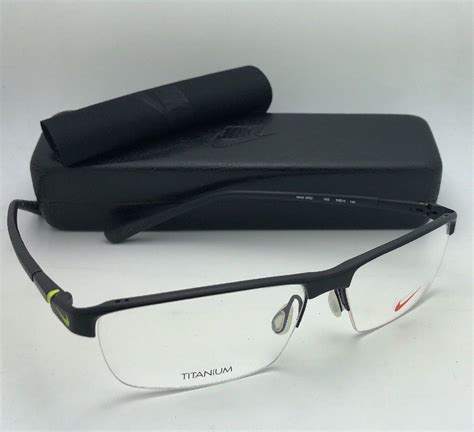 New Nike Eyeglasses 6052 002 59 15 145 Semi Rimless Black Titanium Frames Eyeglass Frames