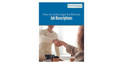 How To Write Legal And Effective Job Descriptions Free Report