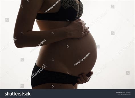 Naked Belly Pregnant Woman Contoured Light Stock Photo 1781249345 Shutterstock