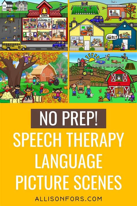 No Prep Speech Therapy Language Pictures With The Words And An Image