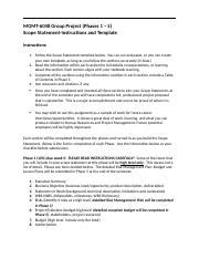 MGMT 6048 Scope Statement Instructions And Template Phase 1 5 Doc