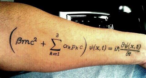 My Tattoo Of The Dirac Equation Describes The Very Start Of The