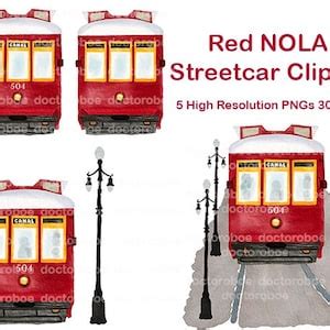 New Orleans Streetcar Clipart, Streetcar Clipart, Trolly Clipart, New ...