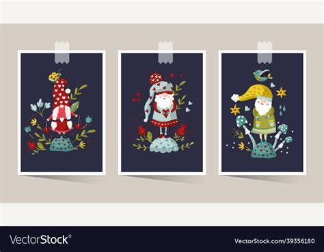 Colorful of garden gnome Royalty Free Vector Image