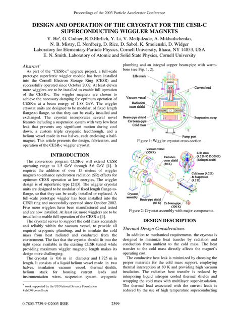 Pdf Design And Operation Of The Cryostat For The Cesr C