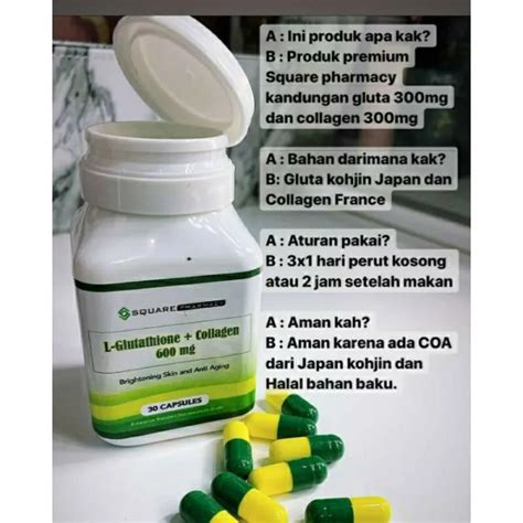 L Glucoll 600mg L Glutathione Collagen Suplemen Pemutih Lengkap