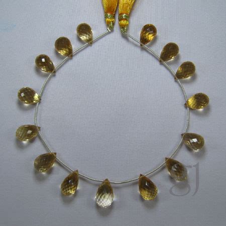 Citrine Drops Briolette Beads Strand At Best Price In Jaipur