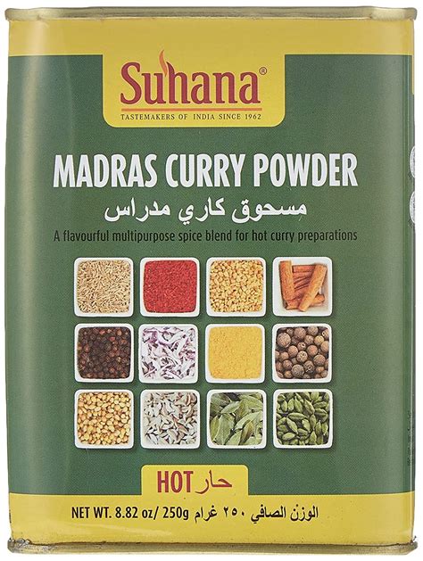 Buy Suhana Madras Curry Powder Hot Comes In A Tin Container 250g