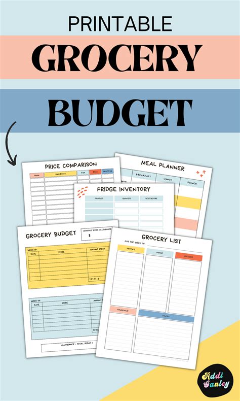 Printable Food Budget Template