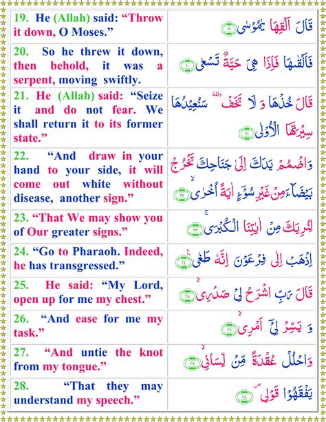 Surah Taha English Page 2 Of 3 Quran O Sunnat