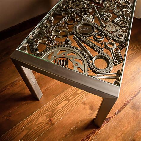 Steel Coffee Table Custom Furniture Engine Parts Table Etsy Steel