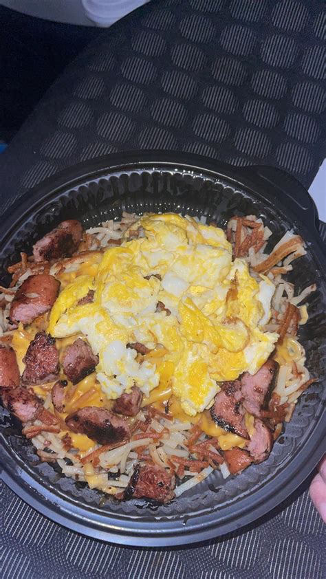 Chicken sausage egg & cheese hashbrown bowl : r/wafflehouse