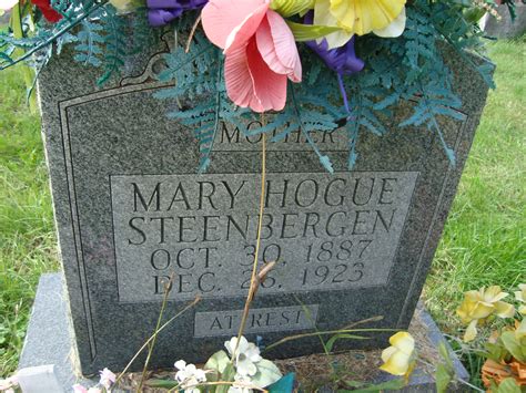 Mary Tom Hogue Steenbergen M Morial Find A Grave