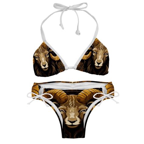 Aries Constellation Detachable Sponge Adjustable Strap Bikini Set Two