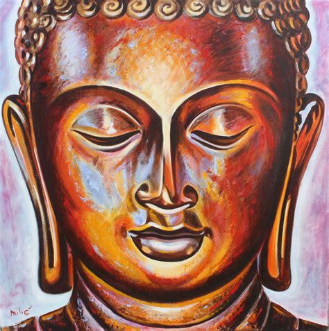 Buddha 36x36 Oil On Canvas By Dragoslav Milic Buddha Art Buddha