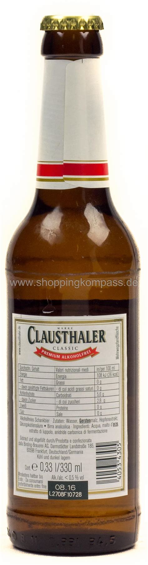 Clausthaler Classic alkoholfrei Kasten 24 x 0,33 l Glas Mehrweg - Ihr ...
