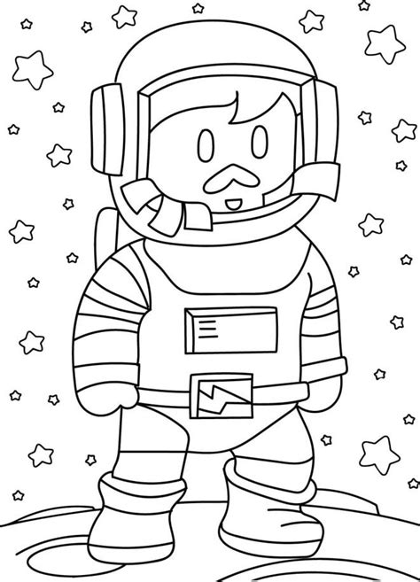 Coloriage L astronaute sur la lune Stumble Guys dessin gratuit à imprimer