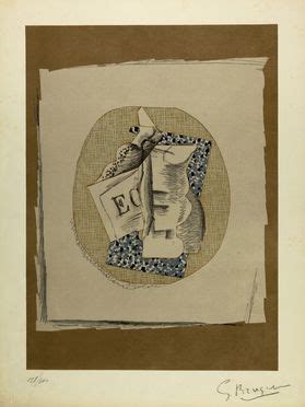 Georges Braque Argenteuil 1882 Parigi 1963 Verre Et Journal