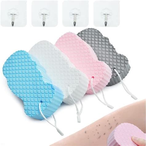 4pcs Super Soft Exfoliating Bath Sponge Brosse Douche Exfoliante Ultra