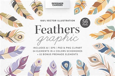 Feather Vector Graphics Pack Design Cuts