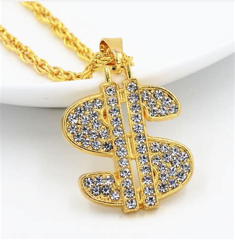 Money Necklace Gold Color Metal Alloy Cash Money Chain Simulated