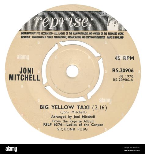 Rpm Uk Record Label Of Big Yellow Taxi By Joni Mitchell On The