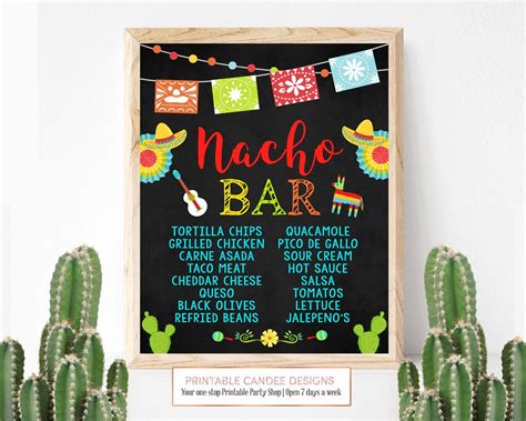 Taco Bar Menu Sign