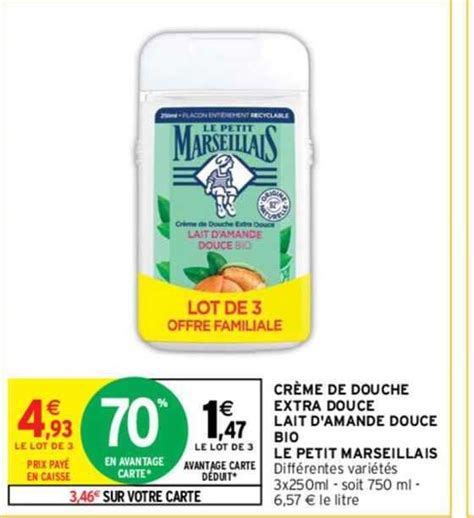 Promo Cr Me De Douche Extra Douce Lait D Amande Douce Bio Le Petit