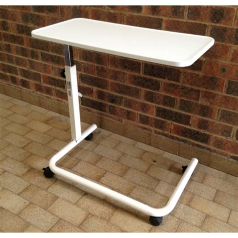 Overbed Table White Vinyl Top Recessed Edge