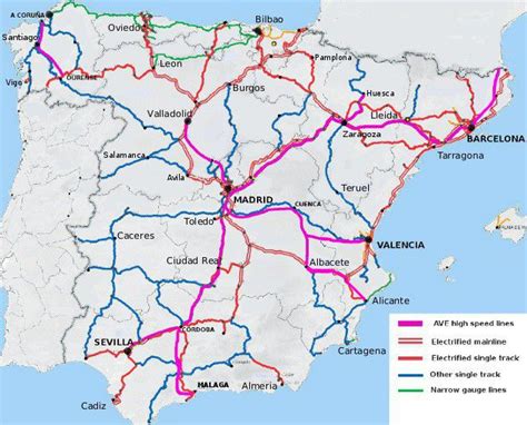 SPAIN RAIL MAP - Imsa Kolese