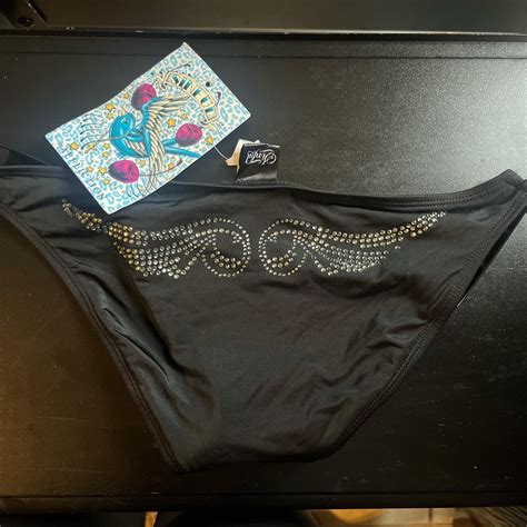 Affliction Women S Black Bikini And Tankini Bottoms Depop