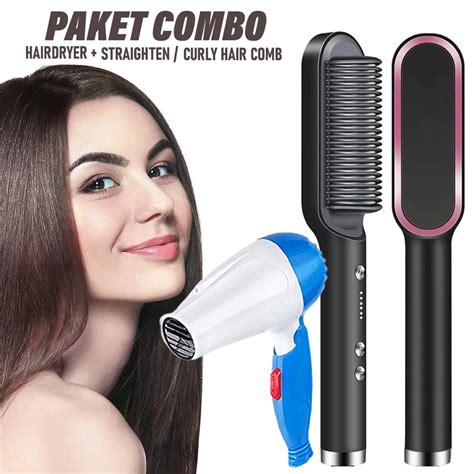 Jual Catokan Sisir Pelurus Rambut 2 In 1 Straight Comb Hair Stylish